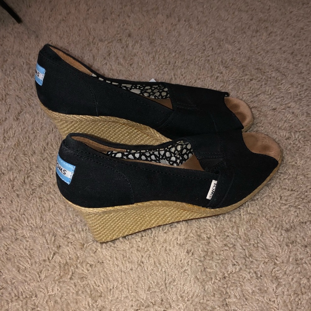 Black Toms Wedges